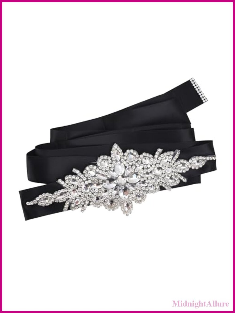 Handmade Satin Rhinestone Bridal Wedding Belt Sash for Dress